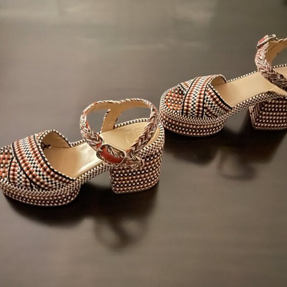Chloe Odina Braided Straps Cotton Platform Sandals - Picture 3 of 9